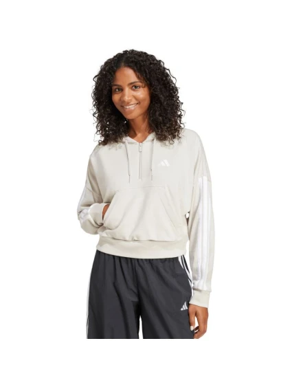 Dámska mikina adidas Essentials French Terry Quarter-Zip Hoodie beige JN1958