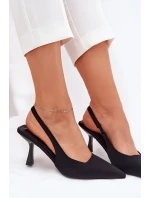 Sandały Damskie Na Szpilce Czarne Lunira