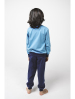 Chlapčenské pyžamo Remek, dlhý rukáv, dlhé nohavice - modrá/navy blue