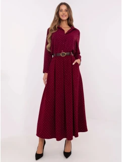 Dámska dlhá sukňa DHJ SD 19720-1.32 Burgundská s kamienkami - FPrice