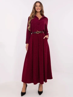 Dámska dlhá sukňa DHJ SD 19720-1.32 Burgundská s kamienkami - FPrice