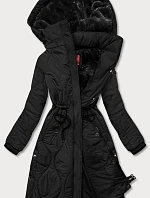 Dámska zimná bunda pod kolená čierna (m-21601)