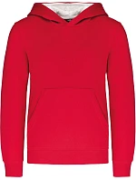 K 453 Dětská kontrastní mikina s kapucí model 22509476 red/white - Kariban K 453 Dětská kontrastní mikina s kapucí model 22509476 red/white - Kariban