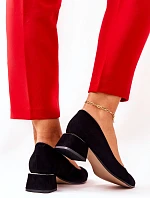 Zamszowe Czółenka Lewski 3118 Czarne