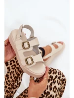 Dámské Sandály Na Platformě A Klínu S Přezkami Béžové model 21688795 - Boto Dámské Sandály Na Platformě A Klínu S Přezkami Béžové model 21688795 - Boto