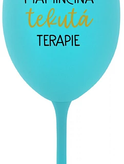 MAMA FLUID THERAPY - tyrkysový pohár na víno 350 ml