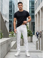 Jeansy męskie slim fit ecru model 22214353 - FashionStreet
