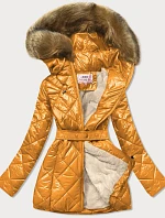 Lesklá zimná bunda pre medvedíka žltá (w756)