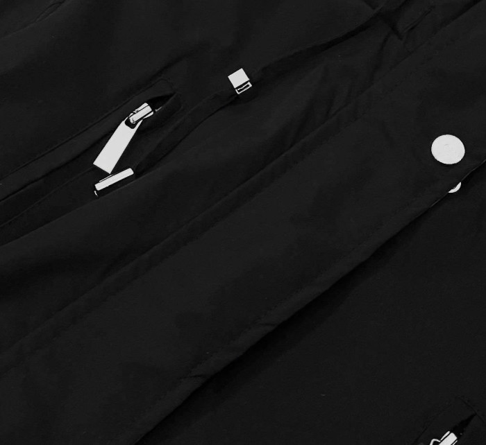 Čierno-karamelová obojstranná dámska bunda (W502-1)