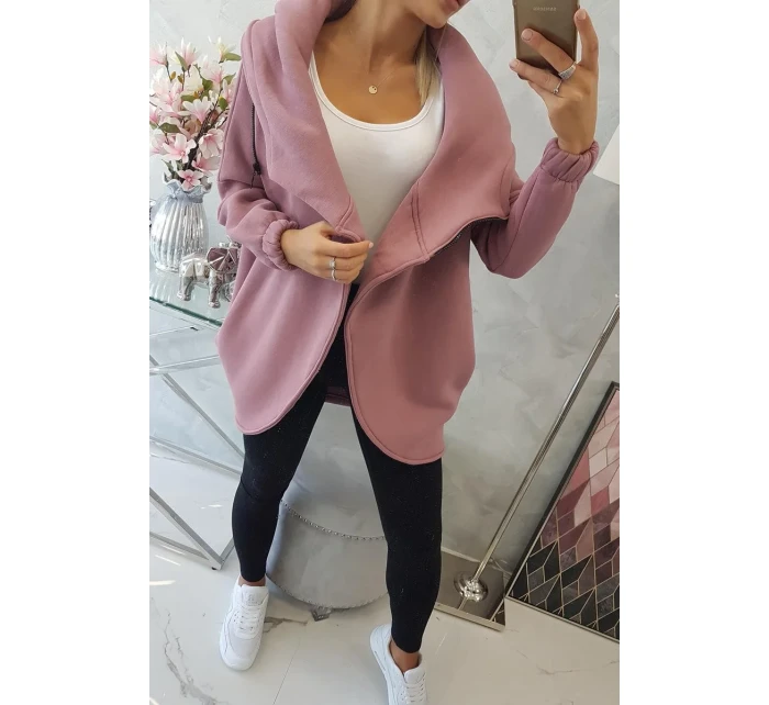 Krátka mikina na zips tmavoružová