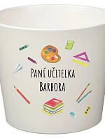 Biely keramický kvetináč pre učiteľa - veľký