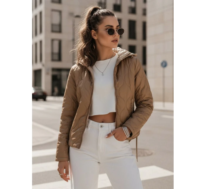 Dámská prošívaná bunda béžová Dstreet model 21972262 - FashionStreet