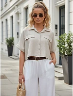 Dámská košile béžová Dstreet model 21977029 - FashionStreet Dámská košile béžová Dstreet model 21977029 - FashionStreet