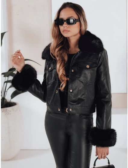 Dámská kožená bunda ramones s kožešinou černá Dstreet model 21991872 - FashionStreet