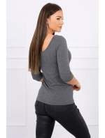 Blúzka s okrúhlym výstrihom graphite melange Blúzka s okrúhlym výstrihom graphite melange