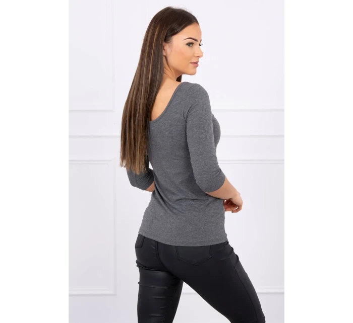 Blúzka s okrúhlym výstrihom graphite melange Blúzka s okrúhlym výstrihom graphite melange