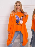 Oversize blúzka s potlačou oranžová