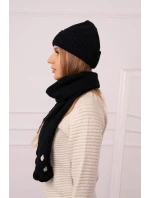 Dámska súprava so šatkou Julita K382 čierna