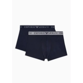 Pánske boxerky 2PACK 111769 3F720 70835 tm. modré - Emporio Armani
