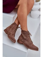 Šněrovací boty model 21954777 hnědé - S.Barski Šněrovací boty model 21954777 hnědé - S.Barski