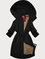 Dámska bunda s ohrnutými rukávmi LHD čierna (LHD-24591)