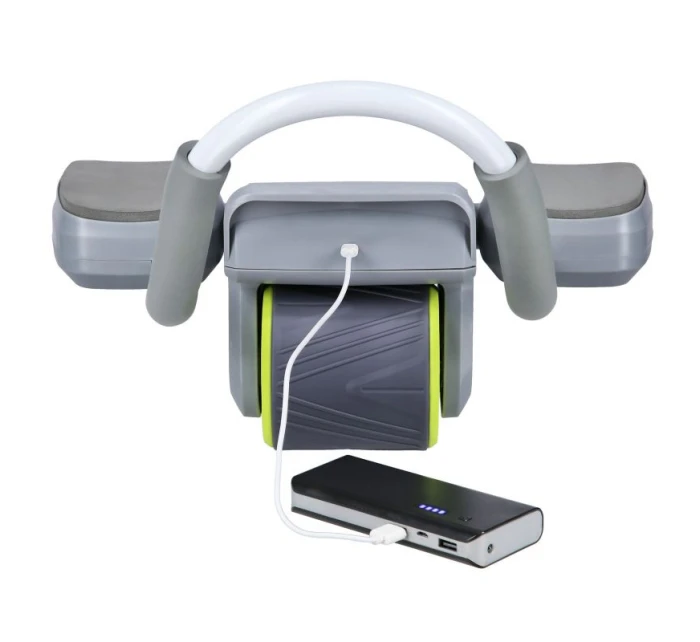 KA08 SIVÁ ABS AUTOMATICKÉ BRUŠNÉ SVALOVÉ CVIČENIE KOLESO S LCD DISPLEJOM A NABÍJANIE HMS