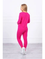 Súprava s gombíkovým výstrihom fuchsiová