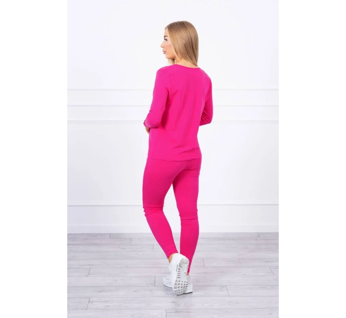 Súprava s gombíkovým výstrihom fuchsiová