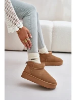 Skórzane Zamszowe Śniegowce Na Platformie Camel Nereviana Skórzane Zamszowe Śniegowce Na Platformie Camel Nereviana