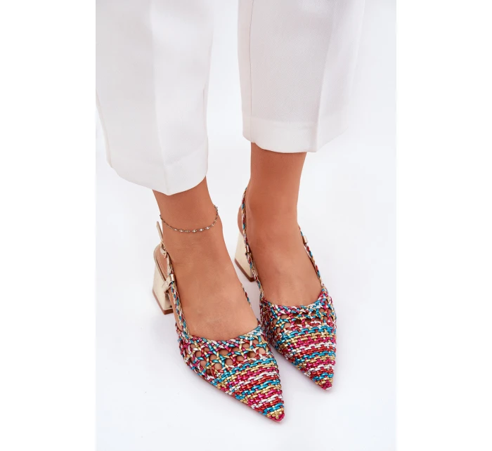 Sandály Na Podpatku S Pletením A  Multikolor model 21689747 - Boto