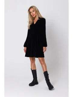 model 18863672 Šaty s výstřihem do V černé - Moe