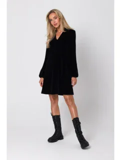 model 18863672 Šaty s výstřihem do V černé - Moe