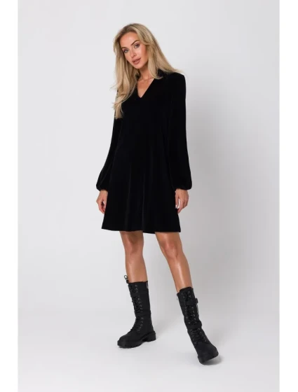 model 18863672 Šaty s výstřihem do V černé - Moe model 18863672 Šaty s výstřihem do V černé - Moe