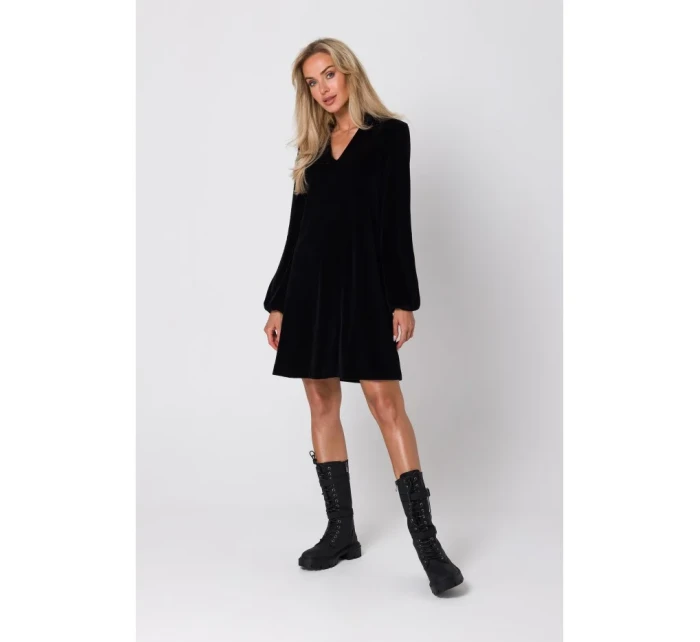 model 18863672 Šaty s výstřihem do V černé - Moe model 18863672 Šaty s výstřihem do V černé - Moe