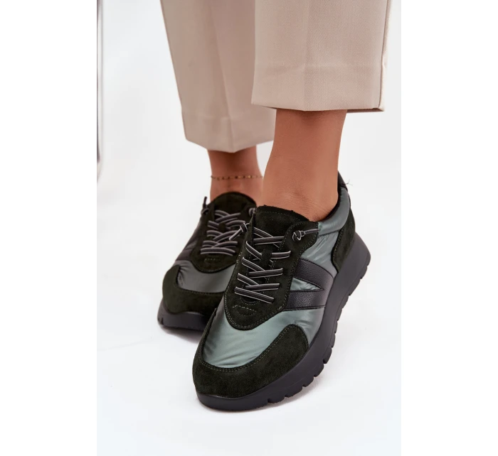 Dámske tenisky na platforme Vinceza - tmavozelené Dámske tenisky na platforme Vinceza - tmavozelené