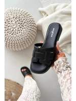 Dámské nazouváky na nízkém podpatku Černé Paris model 22010083 - Step in style Dámské nazouváky na nízkém podpatku Černé Paris model 22010083 - Step in style