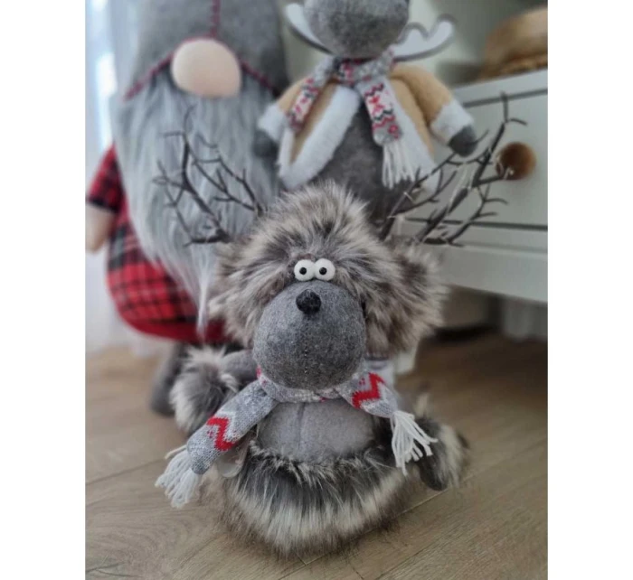 ZARIADENÝ RENNIFER S OSVETLENÝM TORCHOM Sivý 20x35x47CM detské