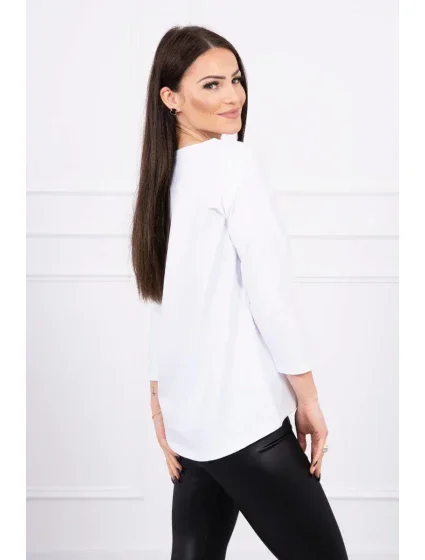 Halenka s potiskem Letní model 18744140 bílá - K-Fashion Halenka s potiskem Letní model 18744140 bílá - K-Fashion