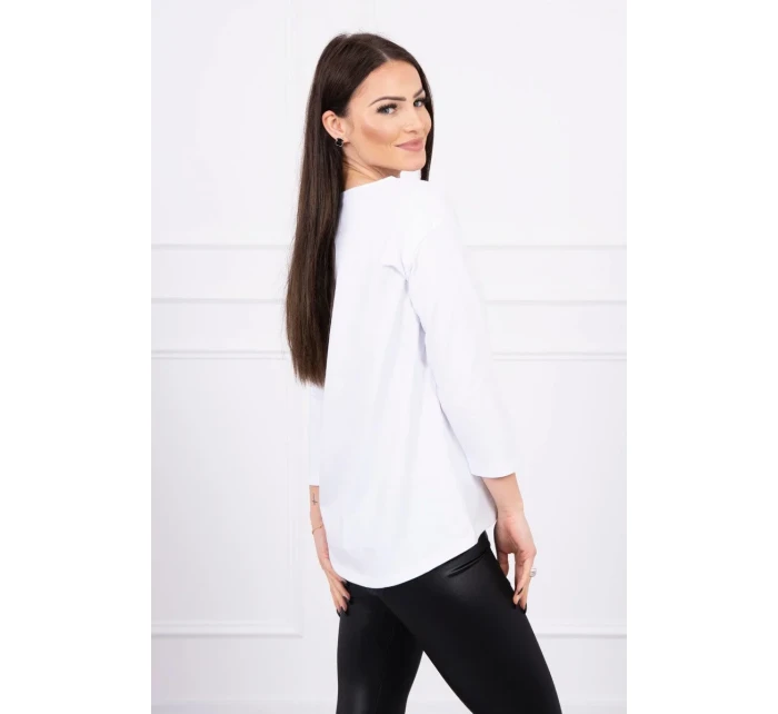 Halenka s potiskem Letní model 18744140 bílá - K-Fashion Halenka s potiskem Letní model 18744140 bílá - K-Fashion