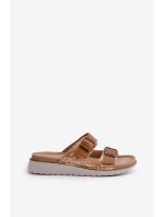 Dámské Pohodlné Sandały S Přezkami Hnědé model 21667972 - Inblu