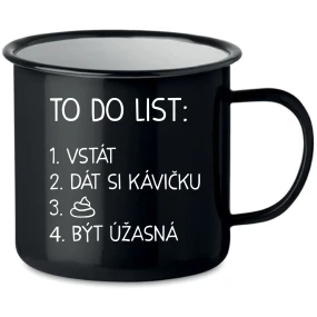 TO DO LIST:  BÝT ÚŽASNÁ - černý plecháček 350 ml