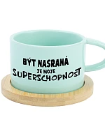Byť nasýtený je moja superloď - mätový hrnček s makrónkou 200 ml