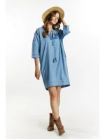 Džínové šaty s kapsami model 20069594 modré - Monnari