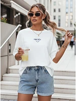 Dámske biele tričko HELLO FashionStreet RY2545