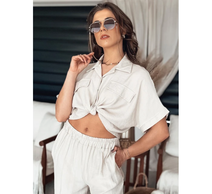 Dámská košile béžová model 21977029 - Dstreet Dámská košile béžová model 21977029 - Dstreet