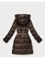 Obojstranná zimná plus size bunda so vzorom čokoláda/panther (M6-6008-103)