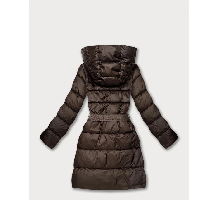 Obojstranná zimná plus size bunda so vzorom čokoláda/panther (M6-6008-103)