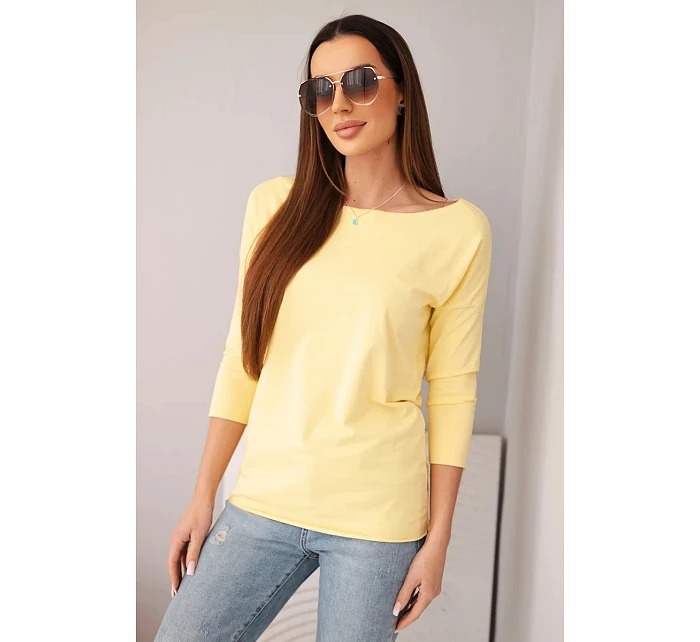Dámska blúzka s lodičkovým výstrihom lemon