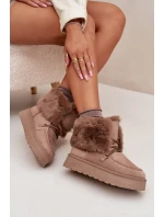 Dámské Sněhule Na Platformě S Kožíškem A Šněrováním Big Star model 21705904 Béžové - Big Star Shoes