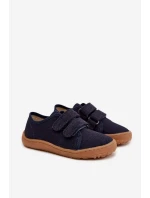 Dětské domácí pantofle Barefoot Canvas model 22007244 Tmavě modré - Froddo